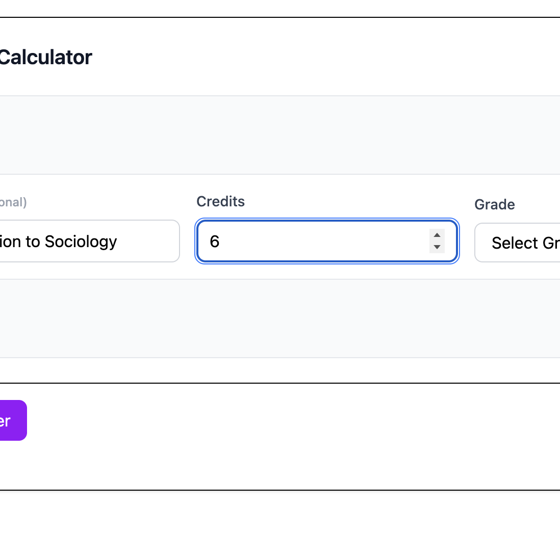 GPA Calculator Step 2