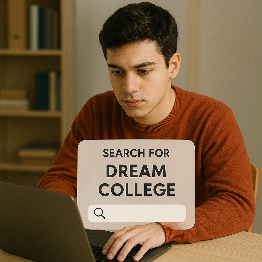 Students using AI college admission calculator