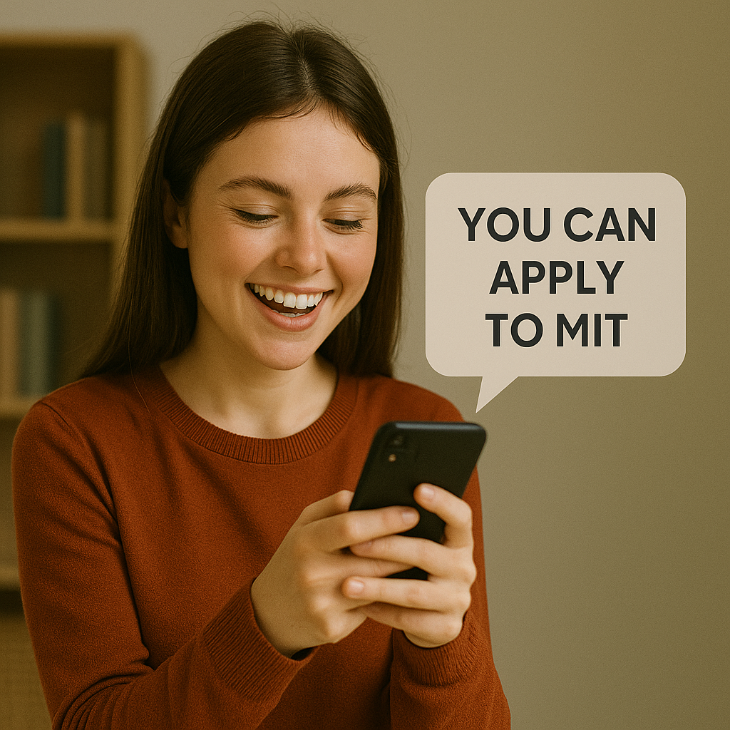 Student estimating college acceptance chances using AI tool